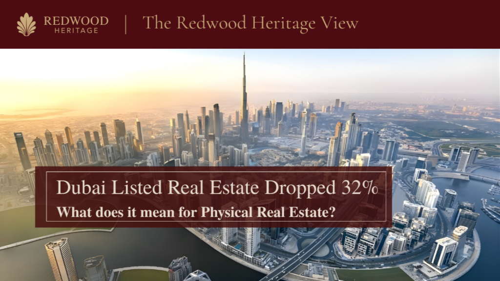 Dubai Listed Real Estate Dropped 32%. What It Means for Physical Real Estate