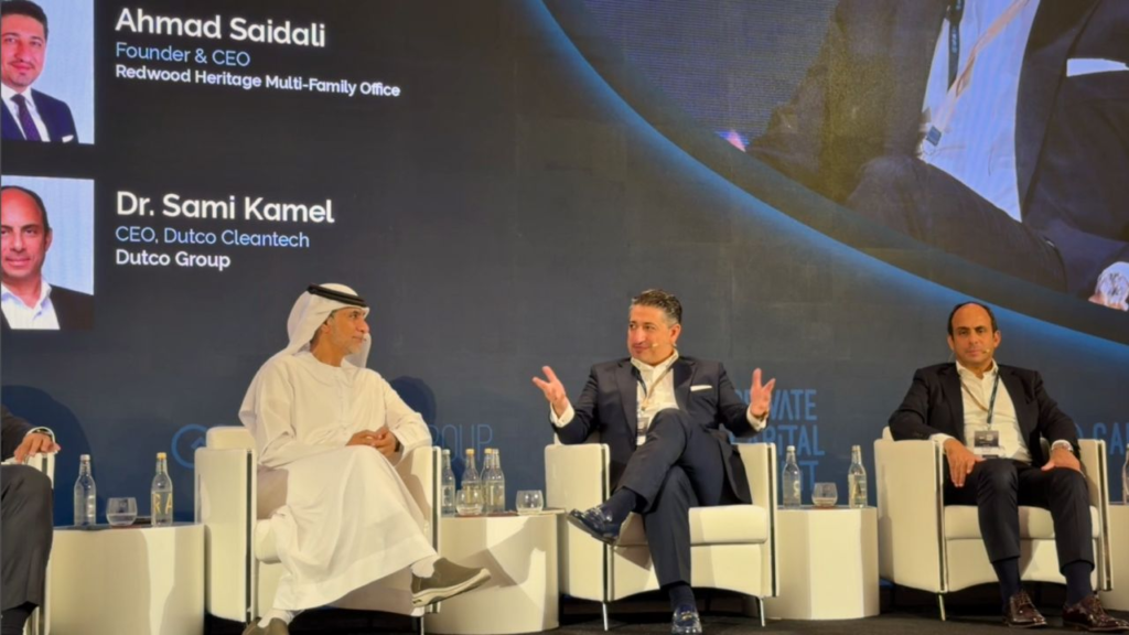Ahmad Saidali speaking on the panel at the Dubai Private Capital Summit 2026