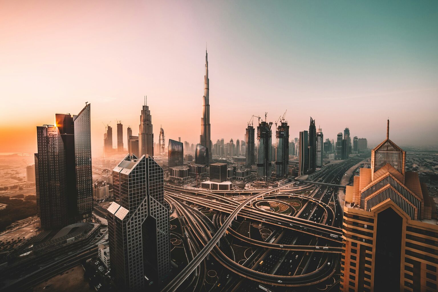 Downtown Dubai skyline with Burj Khalifa