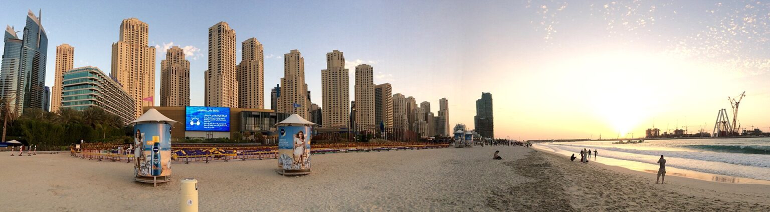 The Beach at JBR with Dubai Marina towers
