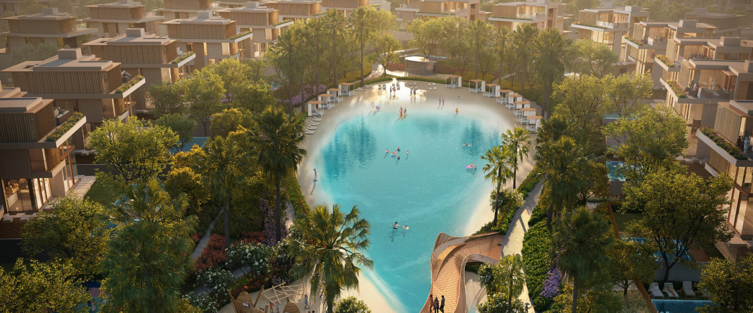 The lagoon at Nad Al Sheba Gardens, Dubai, artist’s impression
