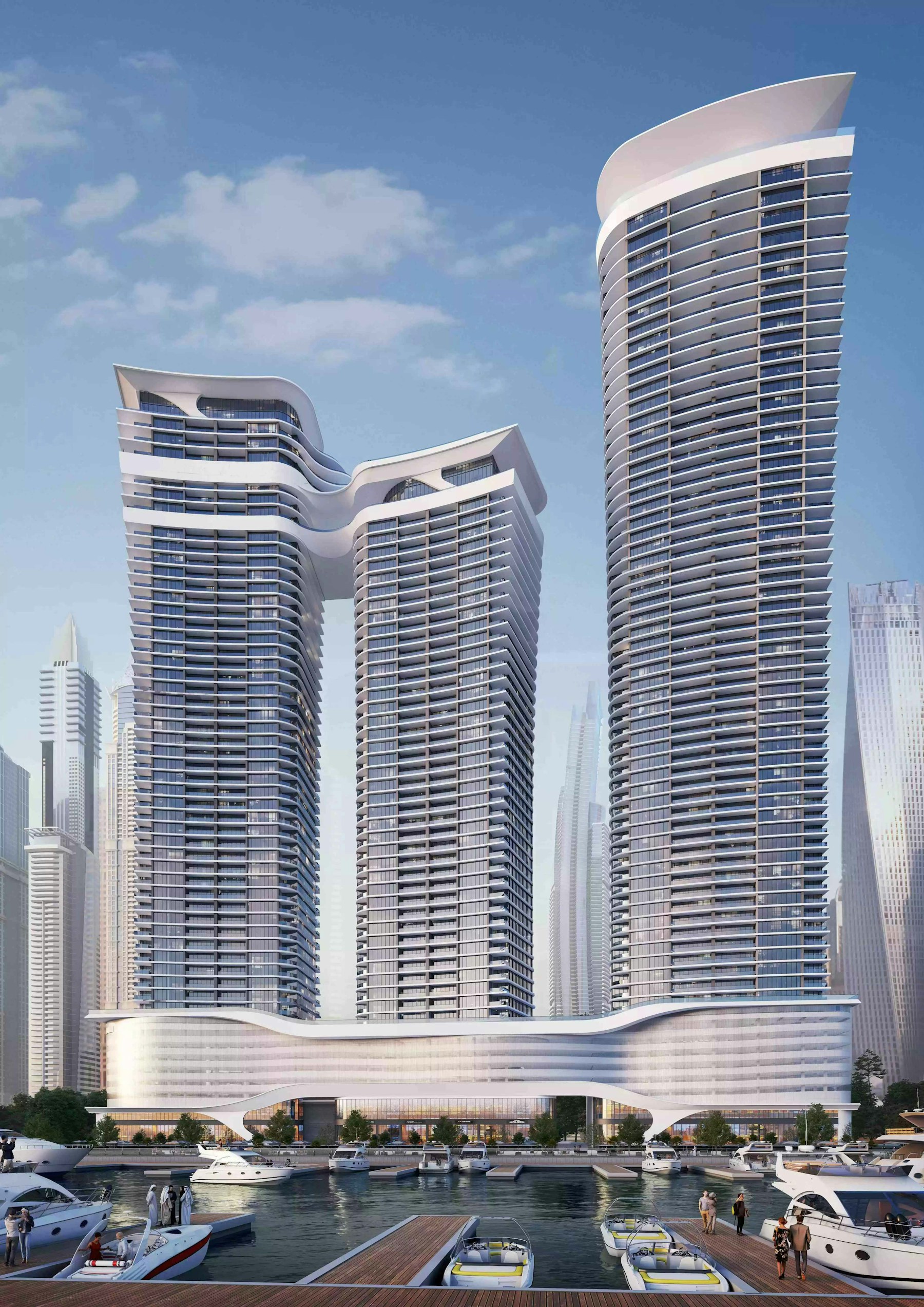Residential towers on the Dubai waterfront
